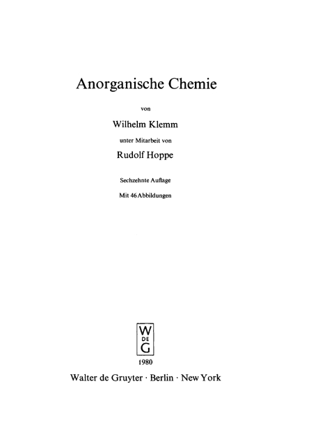 Cover image for book Anorganische Chemie
