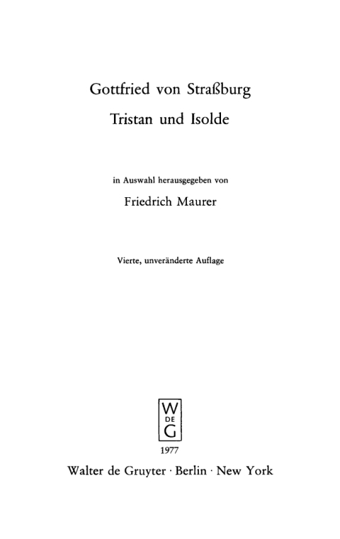 Cover image for book Tristan und Isolde