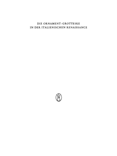 Cover image for book Die Ornament-Grotteske in der italienischen Renaissance