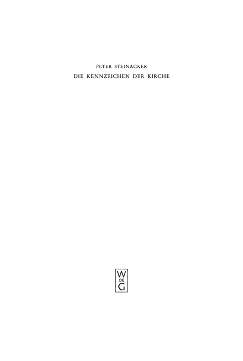 Cover image for book Die Kennzeichen der Kirche