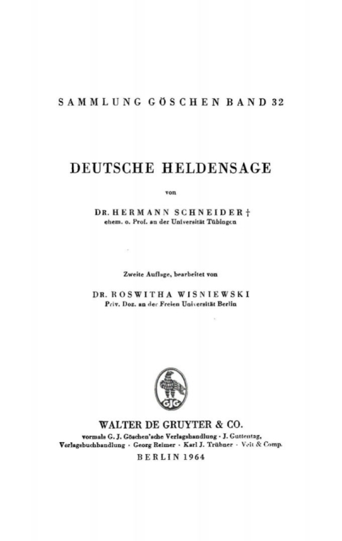 Cover image for book Deutsche Heldensage