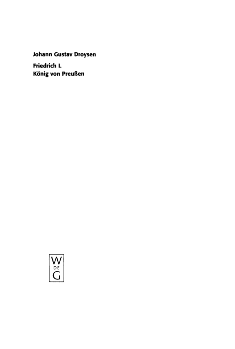 Cover image for book Friedrich I. König von Preußen