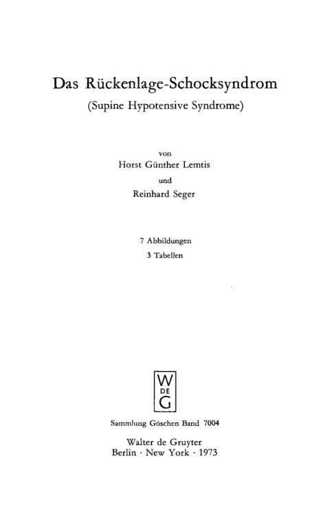 Cover image for book Das Rückenlage-Schocksyndrom