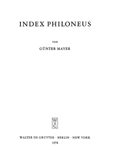 Cover image for book Index Philoneus