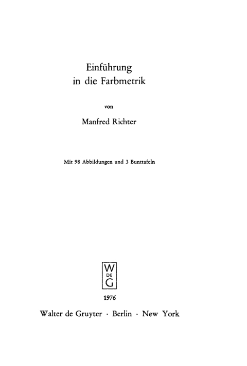 Cover image for book Einführung in die Farbmetrik