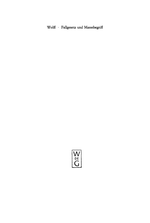 Fallgesetz und Massebegriff 