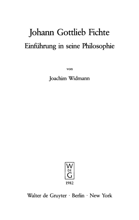 Cover image for book Johann Gottlieb Fichte