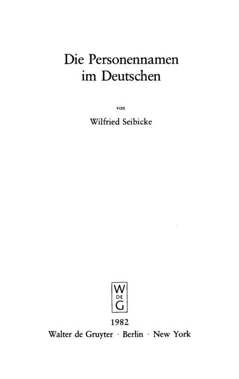 Cover image for book Die Personennamen im Deutschen