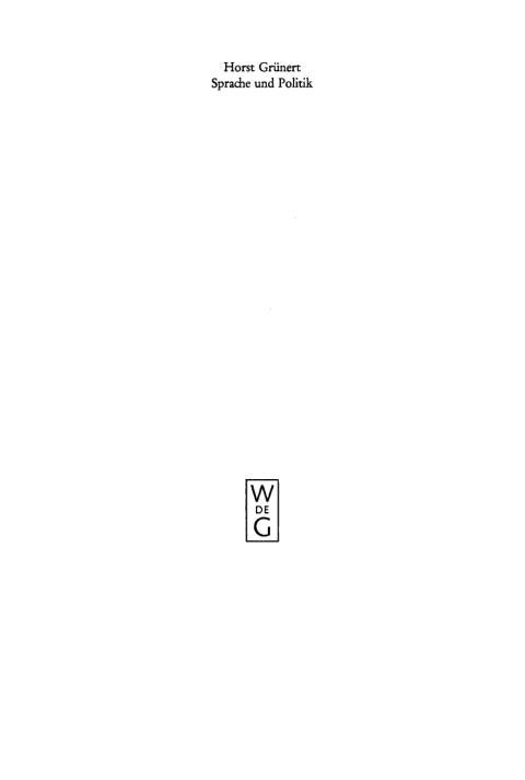Cover image for book Sprache und Politik