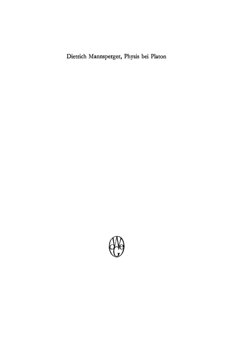 Cover image for book Physis bei Platon