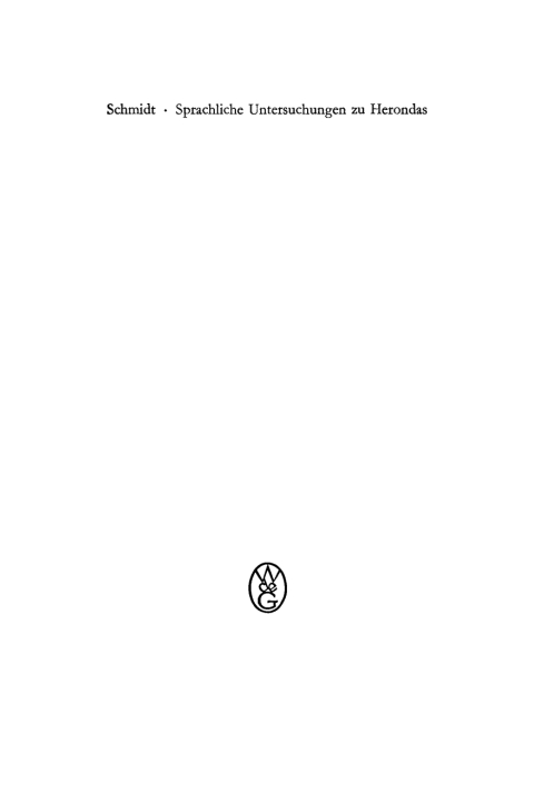 Cover image for book Sprachliche Untersuchungen zu Herondas