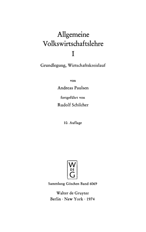 Cover image for book Grundlegung, Wirtschaftskreislauf
