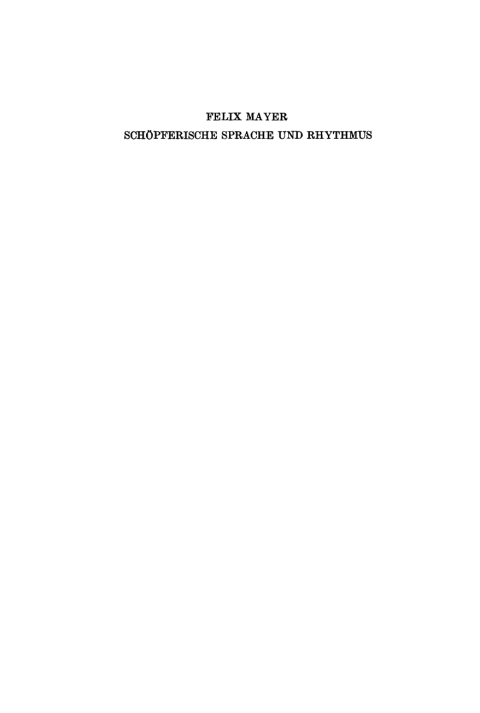 Cover image for book Schöpferische Sprache und Rhythmus
