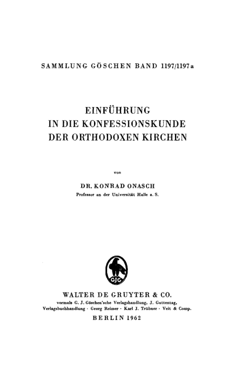 Cover image for book Einführung in die Konfessionskunde der orthodoxen Kirchen