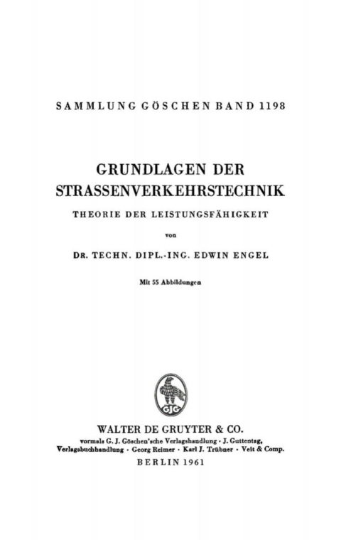 Cover image for book Grundlagen der Strassenverkehrstechnik