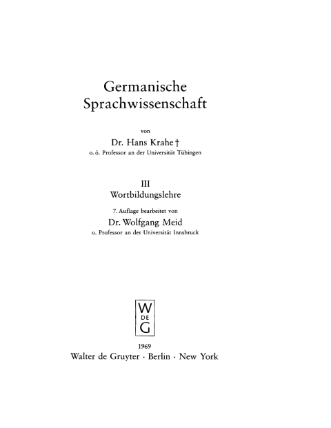 Cover image for book Wortbildungslehre
