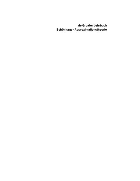 Cover image for book Approximationstheorie
