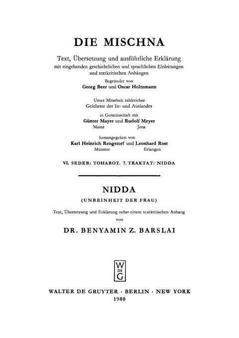 Cover image for book Nidda (Unreinheit der Frau)