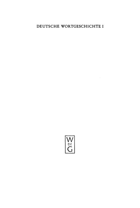 Cover image for book Deutsche Wortgeschichte. Band 1