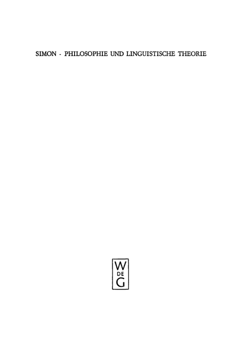Cover image for book Philosophie und linguistische Theorie