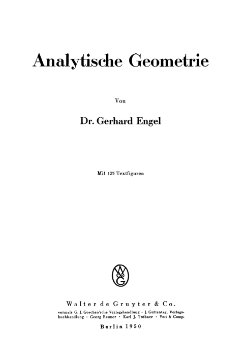Cover image for book Analytische Geometrie