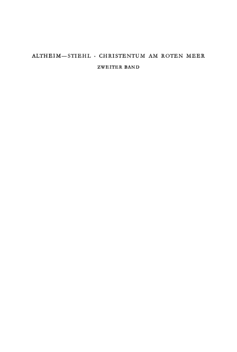 Cover image for book Franz Altheim; Ruth Stiehl: Christentum am Roten Meer. Band 2
