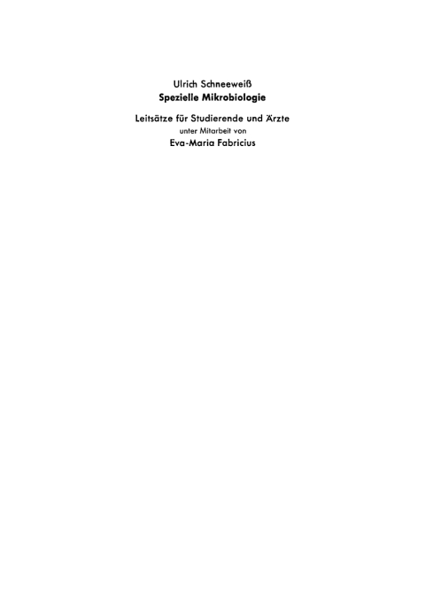 Cover image for book Spezielle Mikrobiologie