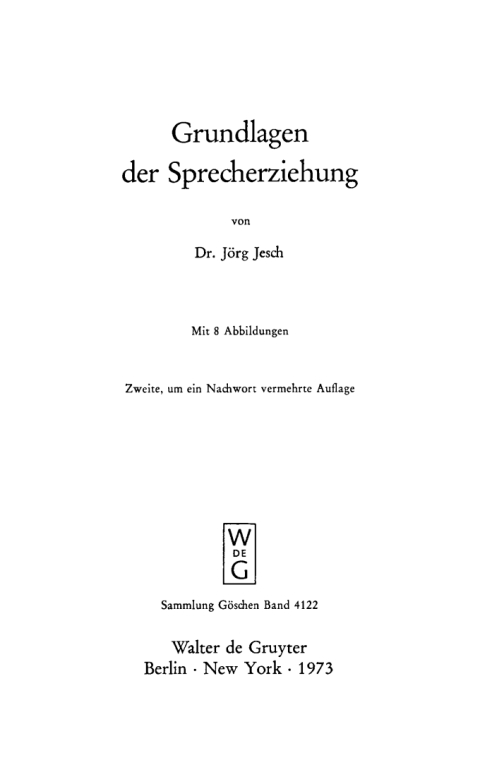 Cover image for book Grundlagen der Sprecherziehung