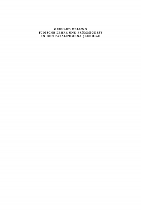 Cover image for book Jüdische Lehre und Frömmigkeit in den Paralipomena Jeremiae