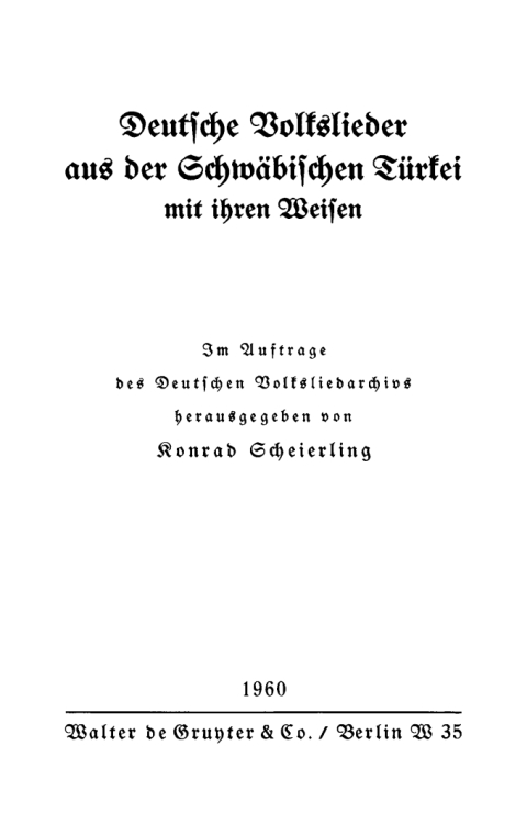 Cover image for book Deutsche Volkslieder aus der Schwäbischen Türkei mit ihren Weisen