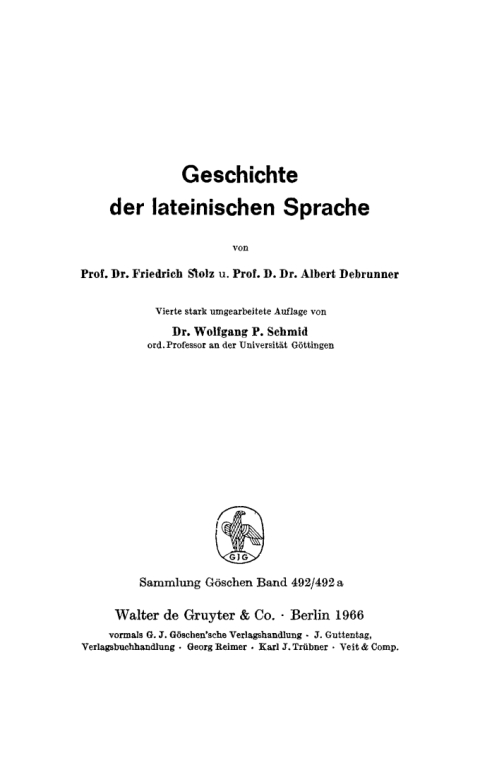 Cover image for book Geschichte der lateinischen Sprache