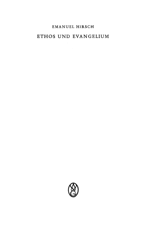 Cover image for book Ethos und Evangelium