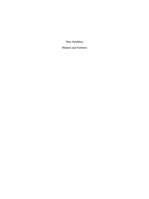 Cover image for book Relation und Funktion