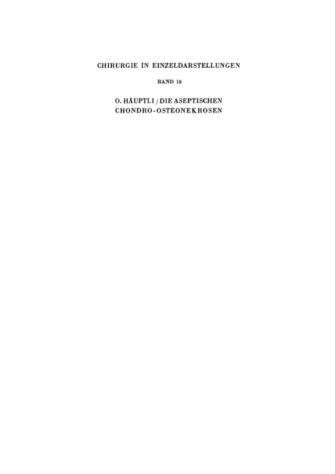 Cover image for book Die aseptischen Chondro-Osteonekrosen