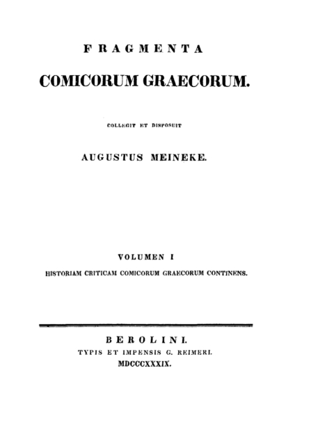 Cover image for book Historia critica comicorum Graecorum