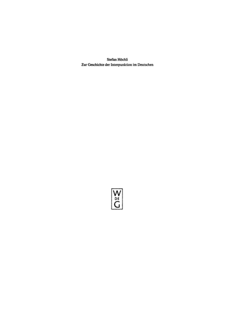Cover image for book Zur Geschichte der Interpunktion im Deutschen
