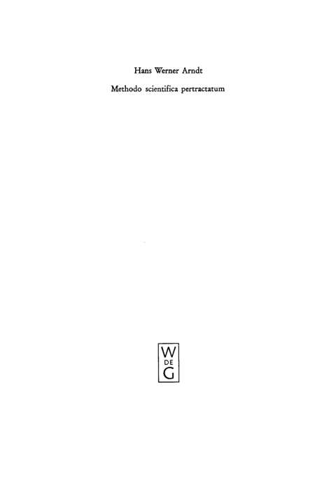 Cover image for book Methodo scientifica pertractatum