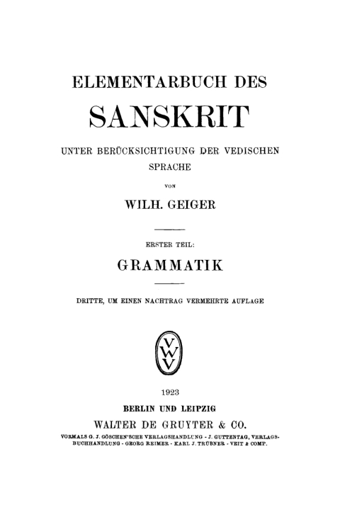 Cover image for book Elementarbuch des Sanskrit