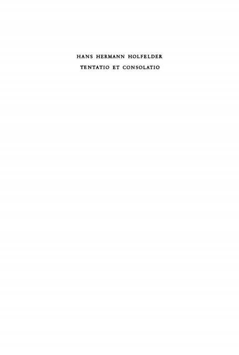 Cover image for book Tentatio et consolatio