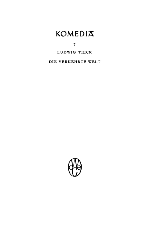 Cover image for book Die verkehrte Welt