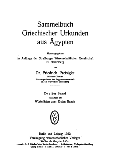 Cover image for book Sammelbuch griechischer Urkunden aus Ägypten. Band 2