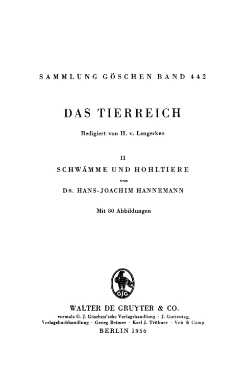 Cover image for book Schwämme und Hohltiere