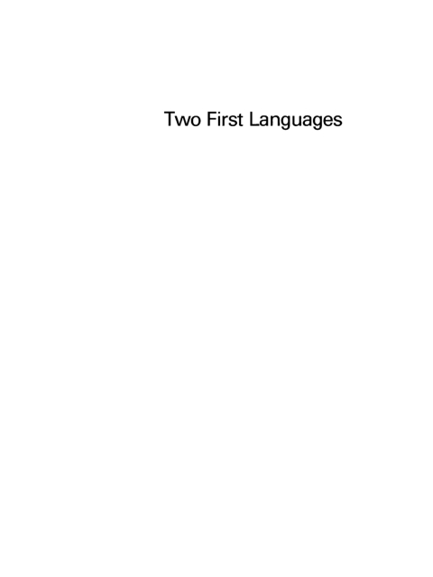 Cover image for book Two First Languages