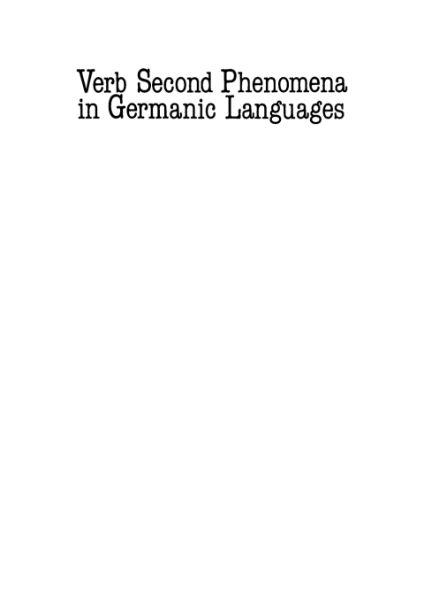 Cover image for book Verb Second Phenomena in Germanic Languages