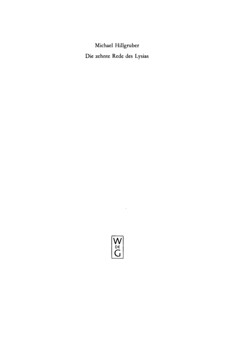 Cover image for book Die zehnte Rede des Lysias
