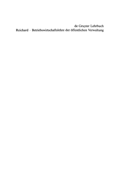Cover image for book Betriebswirtschaftslehre der öffentlichen Verwaltung