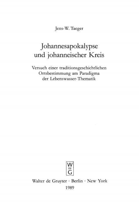 Cover image for book Johannesapokalypse und johanneischer Kreis