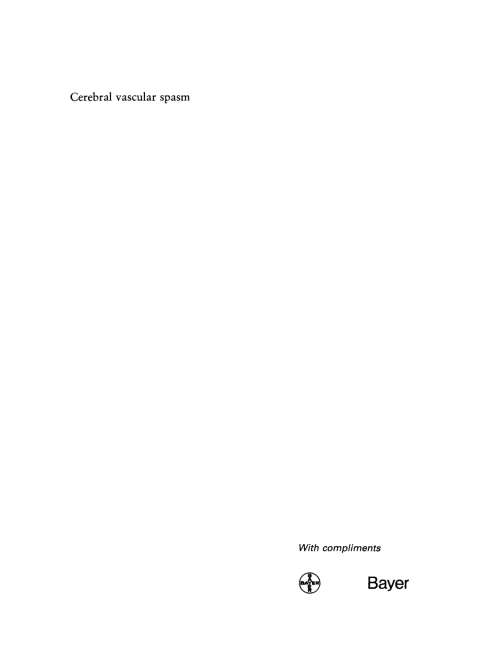 Cover image for book Cerebral vascular spasm