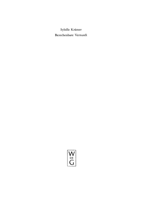 Cover image for book Berechenbare Vernunft