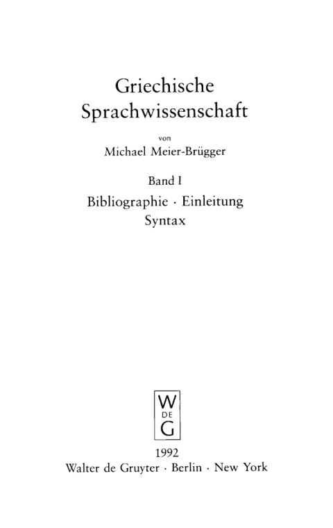 Cover image for book Bibliographie. Einleitung. Syntax